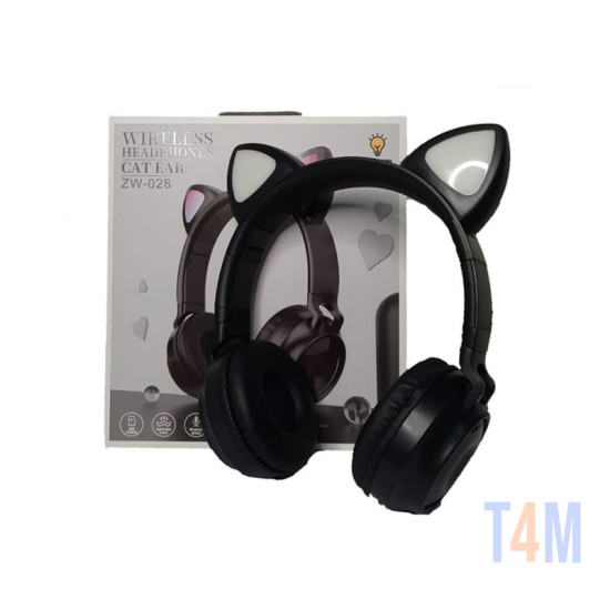 CAT EAR BLUETOOTH HEADPHONE WIRELESS ZW-028 BLACK